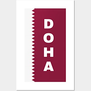 Doha City in Qatar Flag Vertical Posters and Art